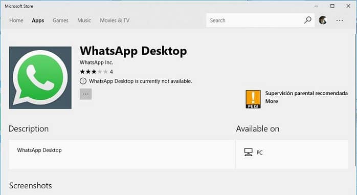 WhatsApp para Windows 10