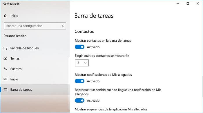 Contactos en Windows 10