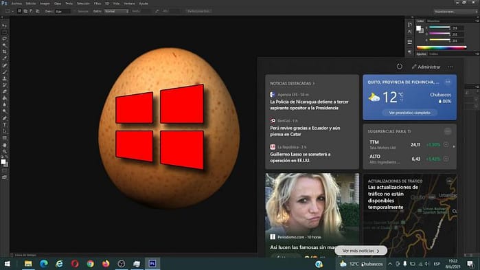 desactivar boton del clima en Windows 10