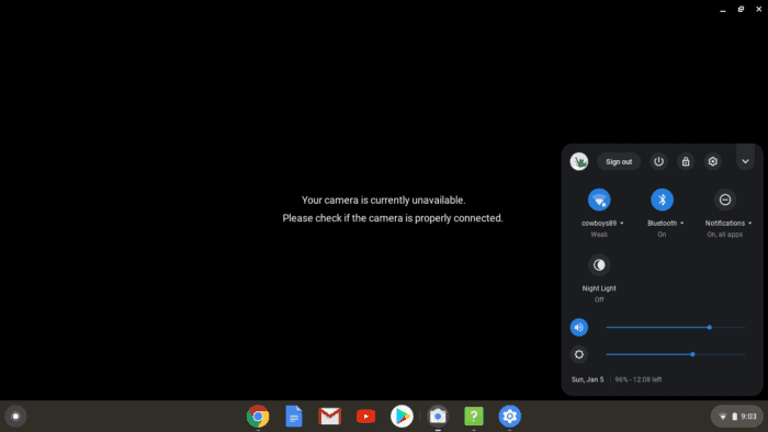 problemas camara en chromebook