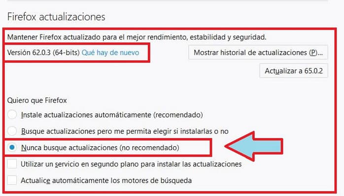 Reinstalar Firefox 62