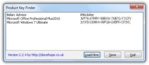 10 alternativas para recuperar números de licencias en Windows 3 Product Key Finder