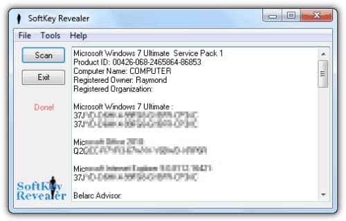 10 alternativas para recuperar números de licencias en Windows 4 Softkey Revealer