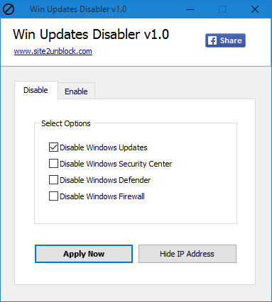 Win Updates Disabler: Detener las actualizaciones de Windows 10 1 Win Updates Disabler