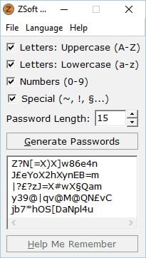 5 Generadores de Claves para proteger el acceso a tus cuentas 1 ZSoft Password Generator