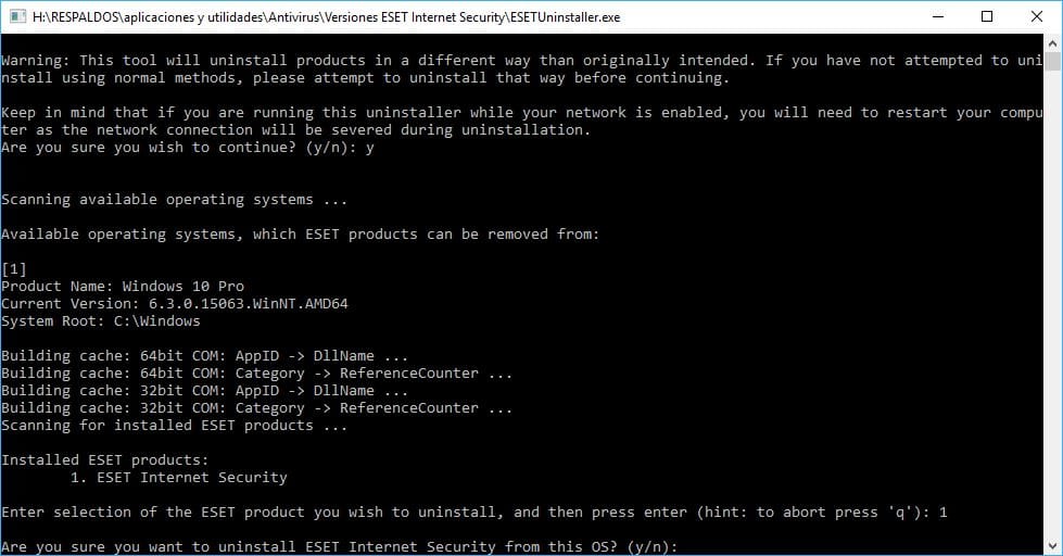 Desinstalar Eset Internet Security