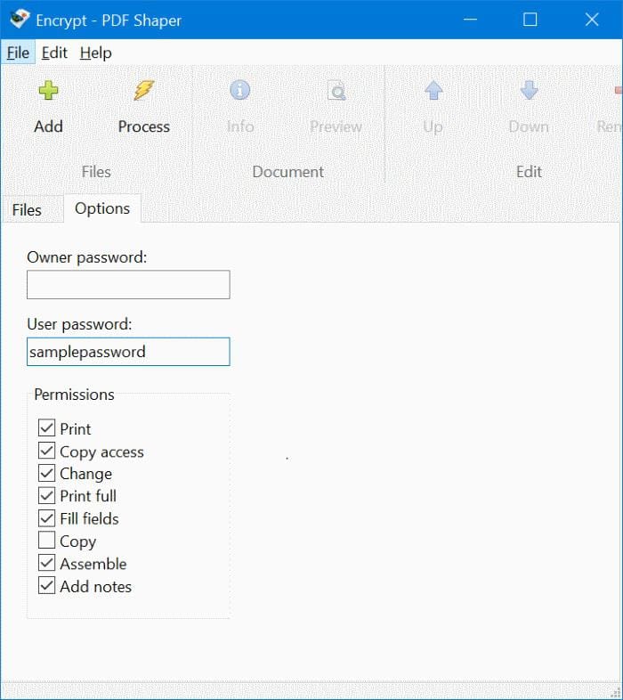 PDF Shaper: Proteger con contraseña archivos PDF en Windows 10 3 PDF Shaper