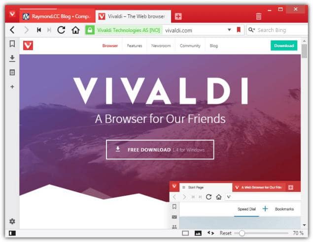 Vivaldi como Alternativas a Chromium