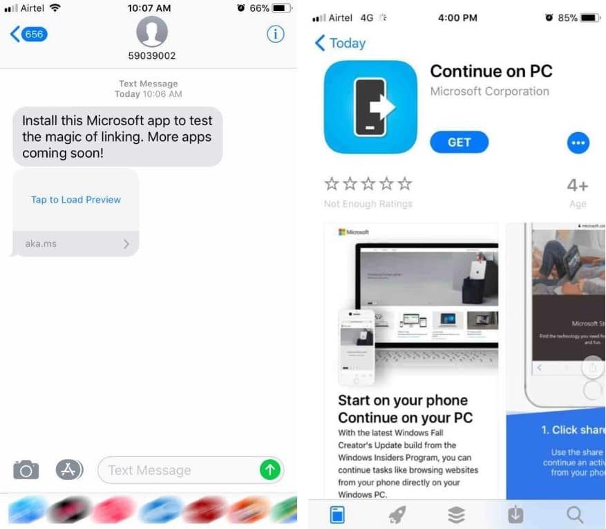 Continuar en el PC: Cómo abrir la navegación del iPhone en Windows 10 4 Continuar en el PC
