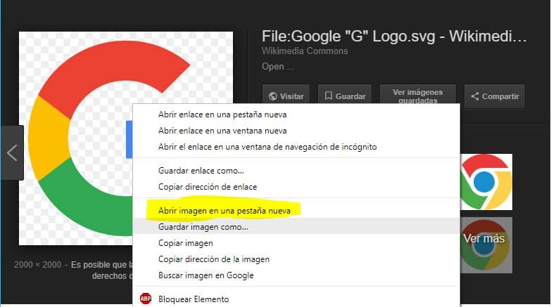 Motor de búsqueda Google del PC quita la opción "ver imagen" en Resultados 4 Motor de búsqueda Google