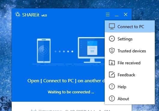 Cómo usar SHAREit para transferir archivos desde un PC a otro diferente 1 SHAREit conectar 2 PC por Wifi