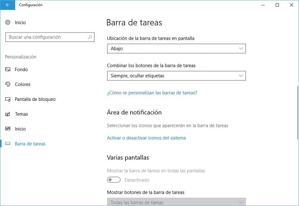 Personalizar Windows 10: Cómo usar solo lo más Importante 2 personalizar area de notificaciones Windows 10