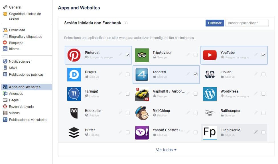 Cómo eliminar Aplicaciones de Facebook en la versión web del PC 1 desinstalar aplicaciones de facebook en el PC
