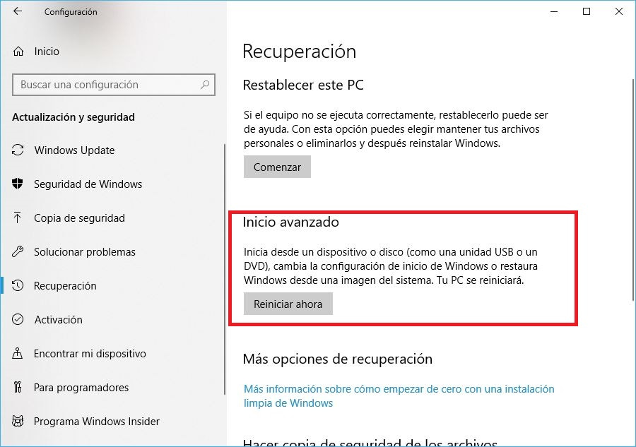 Controladores No Firmados por Microsoft: Cómo instalarlos en Windows 10 1 reiniciar Windows 10 con opciones avanzadas