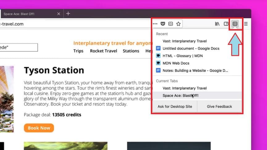 Cómo Dividir una Pestaña de Firefox en 2 para navegar por 2 webs diferentes 1 side view para dividir una pestaña de firefox en 2
