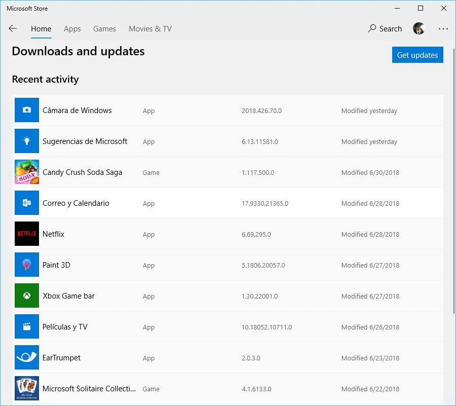 Aplicaciones en Windows 10: Cómo Buscar Actualizaciones Manualmente 2 Buscar actualizaciones manualmente en 10