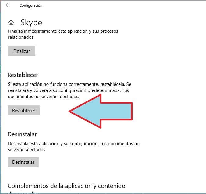 Skype en Windows 10 no reconoce la cámara: 3 Soluciones Efectivas 3 restablecer skype en Windows 10