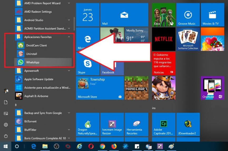 Aplicaciones Favoritas en Windows 10: Cómo agruparlas en una carpeta 2 agrupar aplicaciones favoritas en un solo lugar