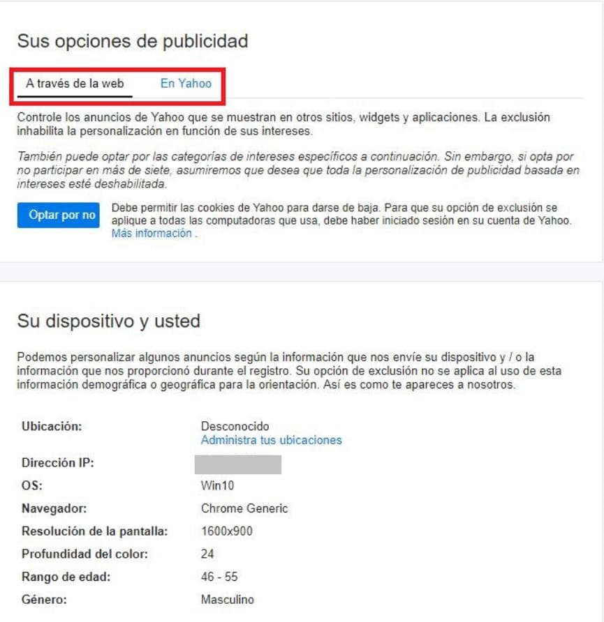 Yahoo Mail nos espía: ¿Cómo evitar el reastreo de nuestra actividad? 2 publicidad en Yahoo Mail