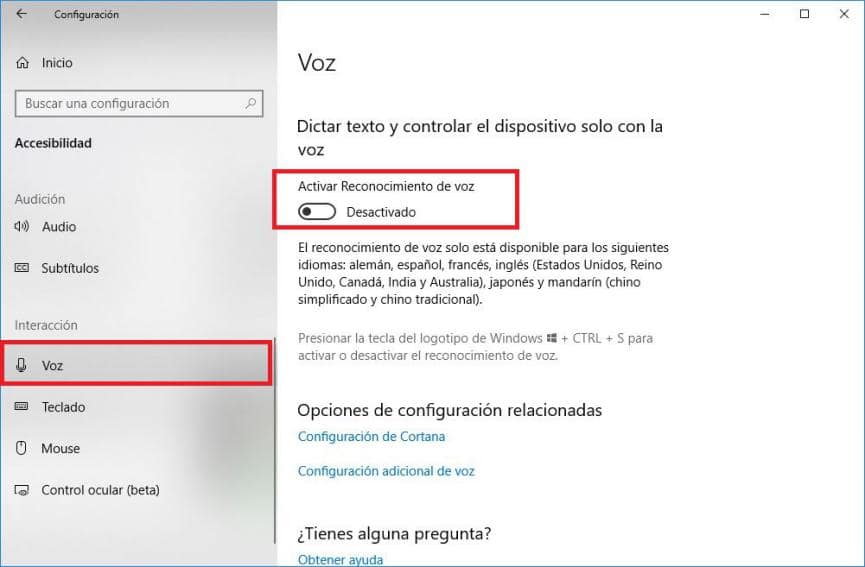Reconocimiento de VOZ en Windows 10: Cómo y Porque Desactivarlo 1 Reconocimiento de VOZ Windows 10