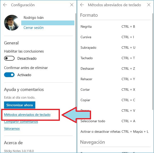 Notas Adhesivas de Windows 10 mejora con sus Atajos de Teclado 2 Notas Adhesivas en Windows 10