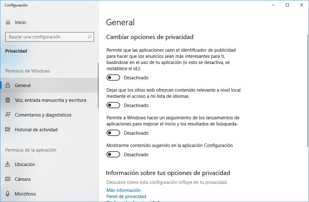 Privacidad en Windows 10: Funciones que deberías Desactivar 4 mejorar la privacidad en Windows 10