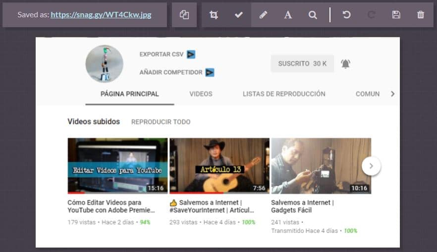 SnagGy: Cómo hacer capturas Online y compartirlas con los demás 2 SnagGy hacer capturas de pantalla online