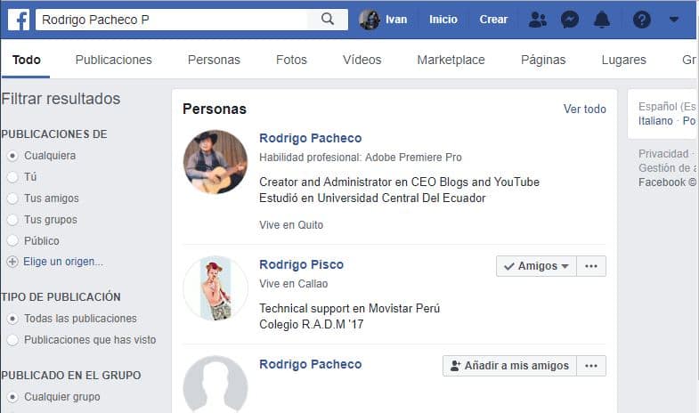 Cómo Buscar Perfiles de Facebook sin tener una cuenta de Facebook 2 Perfiles de Facebook anonimamente