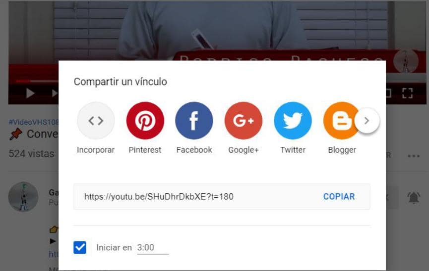 Videos de YouTube: Cómo Iniciar desde un punto de tiempo específico 1 Videos de YouTube iniciar en tiempo