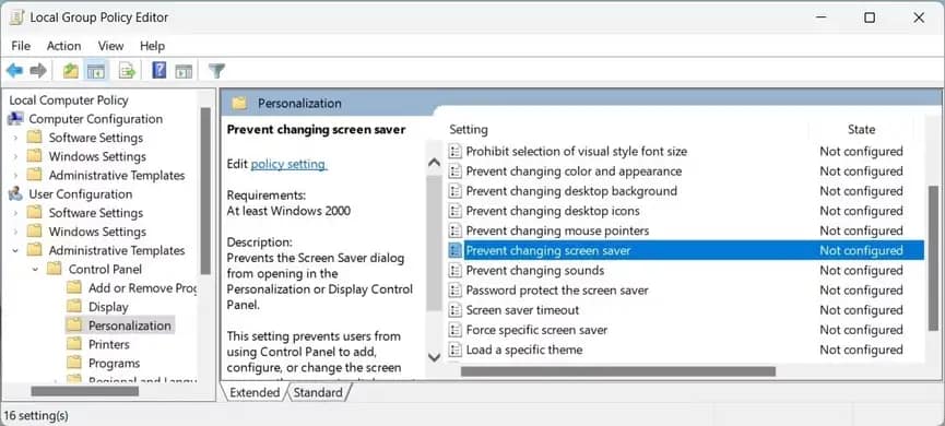 Bloquear el Salvapantallas en Windows 11: Impedir que lo cambien 2 como bloquear screensaver en Windows 11